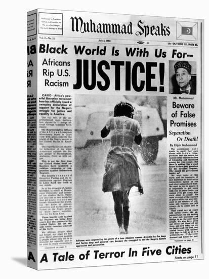 Black Muslim Newspaper, 'Muhammad Speaks', Emphasizes African Americans Abuse, Jul 5, 1963-null-Stretched Canvas