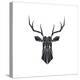 Black Polygon Deer-Lisa Kroll-Stretched Canvas