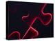 Black Puzzle with Red Light Shining Through the Cracks-null-Premier Image Canvas