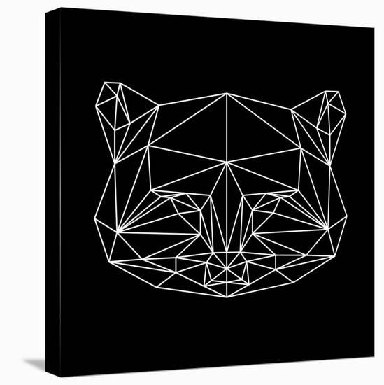 Black Raccoon Polygon-NaxArt-Stretched Canvas