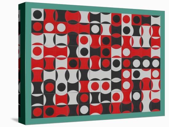 BLACK WHITE & RED COMPOSIT OF CIRCLES-Peter McClure-Premier Image Canvas