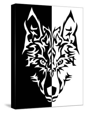 Black White Wolf Animal Wolves' Stretched Canvas Print - Wonderful Dream |  Art.com