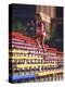 Black Woman Running Up Stairs-null-Premier Image Canvas