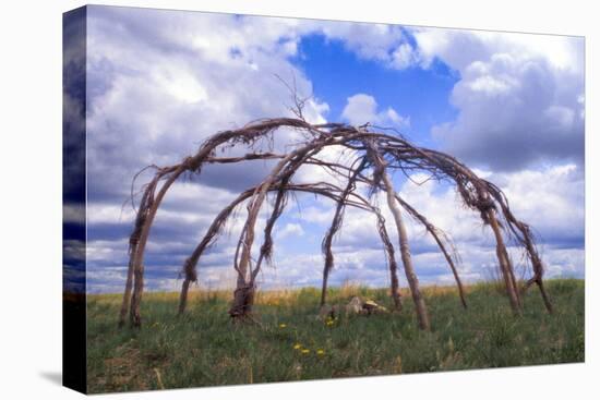 Blackfeet Sweat Lodge Frame Located on a Buffalo Jump Bluff in Montana-Angel Wynn-Premier Image Canvas