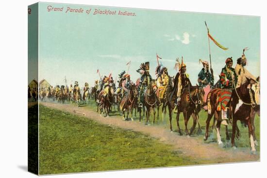 Blackfoot Indians on the Trail-null-Stretched Canvas