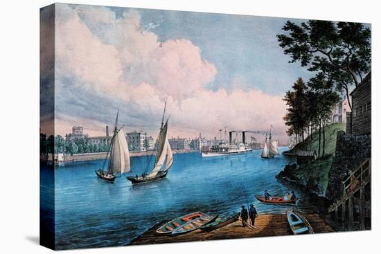 Blackwell Island-Currier & Ives-Stretched Canvas