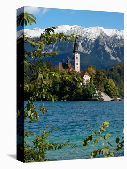 Bled Island and Julian Alps, Lake Bled, Slovenia-Lisa S. Engelbrecht-Premier Image Canvas