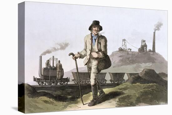 Blenkinsop steam locomotive at Middleton colliery near Leeds, West Yorkshire, 1814-Robert Havell-Premier Image Canvas