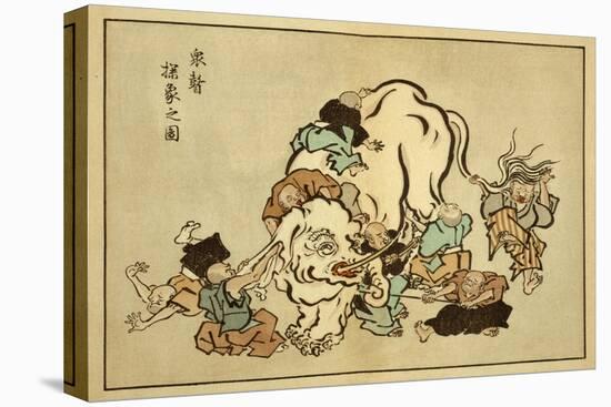 Blind Monks Examining an Elephant-Itcho Hanabusa-Stretched Canvas