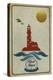 Block Island, Rhode Island - Lighthouse Icon-Lantern Press-Stretched Canvas