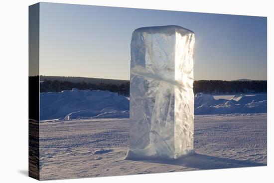 Block of Ice, Northern Sweden-Peter Adams-Premier Image Canvas
