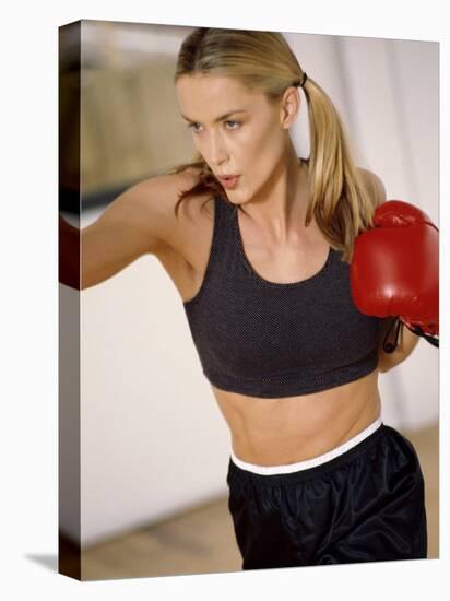 Blond in Boxing Gloves-null-Premier Image Canvas