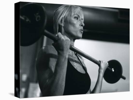 Blond Woman Weight Training-null-Premier Image Canvas