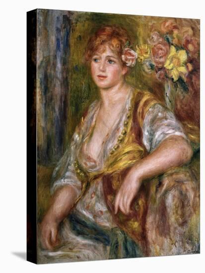 Blonde Woman with a Rose-Pierre-Auguste Renoir-Stretched Canvas