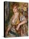 Blonde Woman with a Rose-Pierre-Auguste Renoir-Stretched Canvas