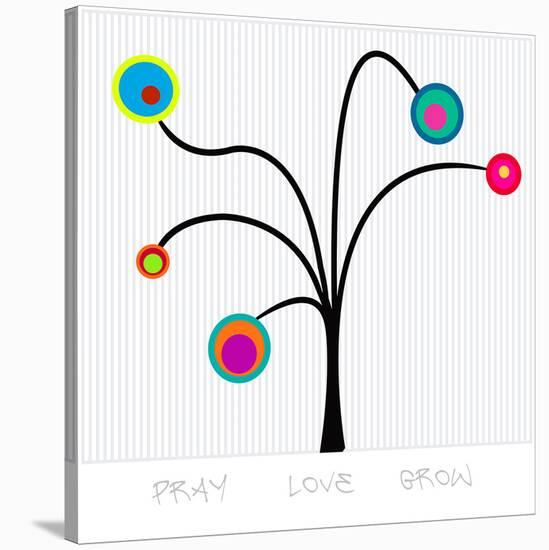 Bloom Tree Pray, Love, Grow-null-Stretched Canvas
