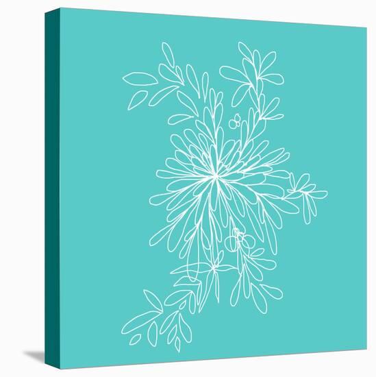 Blossom Pop Aqua-Jan Weiss-Stretched Canvas