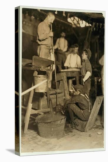 Blower and Mould Boy at Seneca Glass Works, Morgantown, West Virginia, 1908-Lewis Wickes Hine-Premier Image Canvas