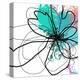 Blue Abstract Brush Splash Flower-Irena Orlov-Stretched Canvas