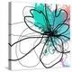Blue Abstract Brush Splash Flower-Irena Orlov-Stretched Canvas