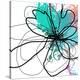 Blue Abstract Brush Splash Flower-Irena Orlov-Stretched Canvas