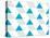 Blue and Gray Triangular Prism Seamless Pattern on White. Triangle Geometric Pattern. Modern Stylis-Aine-Stretched Canvas