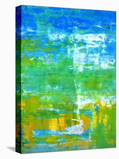 Blue and Green Abstract Art Painting-T30Gallery-Stretched Canvas