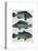 Blue and Green Fish Trio-Fab Funky-Stretched Canvas