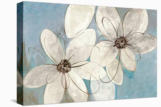 Blue and Neutral Floral-Silvia Vassileva-Stretched Canvas