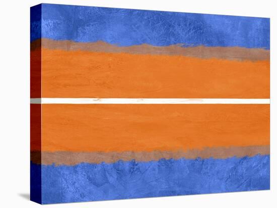 Blue and Orange Abstract Theme 4-NaxArt-Stretched Canvas