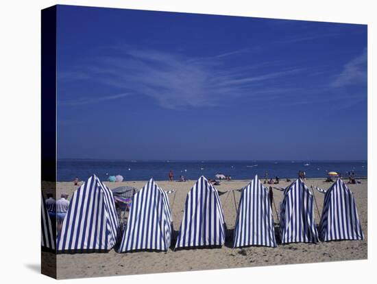 Blue and White Wind Breaker Tents, Aquitania, France-Michele Molinari-Premier Image Canvas