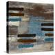 Blue Bared Abstract Square II-Michael Marcon-Stretched Canvas