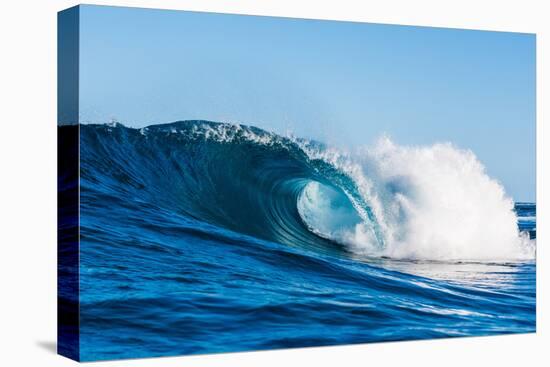 Blue Barrel-Powerful wave breaking off a beach, Hawaii-Mark A Johnson-Premier Image Canvas