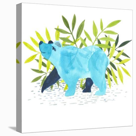 Blue Bear Strut-Kerstin Stock-Stretched Canvas