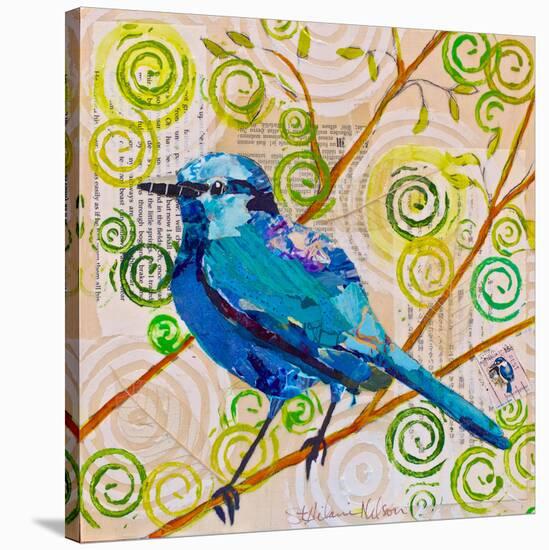 Blue Bird Of Happiness-null-Stretched Canvas