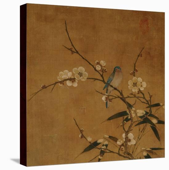 Blue Bird on a Plum Branch with Bamboo (13th/14th Century)-null-Premier Image Canvas