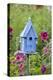 Blue Birdhouse Near Hollyhocks. Marion, Illinois, Usa-Richard ans Susan Day-Premier Image Canvas
