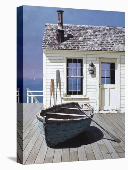 Blue Boat on Deck-Zhen-Huan Lu-Premier Image Canvas