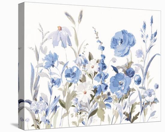 Blue Boho Wildflowers-null-Stretched Canvas