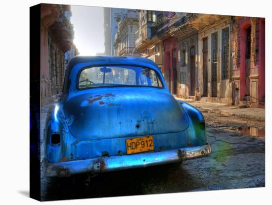 Blue Car in Havana, Cuba, Caribbean-Nadia Isakova-Premier Image Canvas