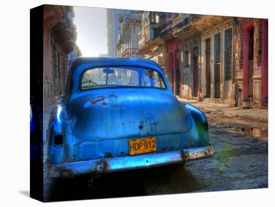 Blue Car in Havana, Cuba, Caribbean-Nadia Isakova-Premier Image Canvas