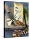 Blue Cheese and Walnuts with a Knife on a Chopping Board-Adrian Lawrence-Premier Image Canvas