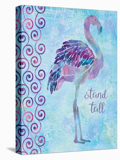 Blue Coast Flamingo, Stand Tall-Bee Sturgis-Stretched Canvas