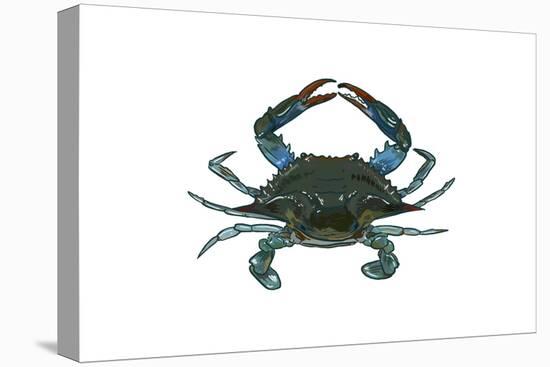 Blue Crab 1 - Icon-Lantern Press-Stretched Canvas