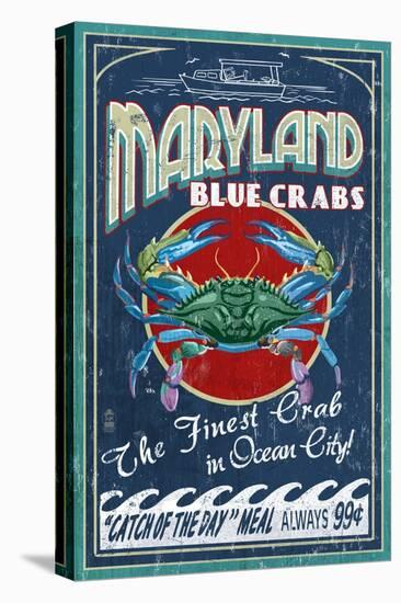 Blue Crabs - Ocean City, Maryland-Lantern Press-Stretched Canvas