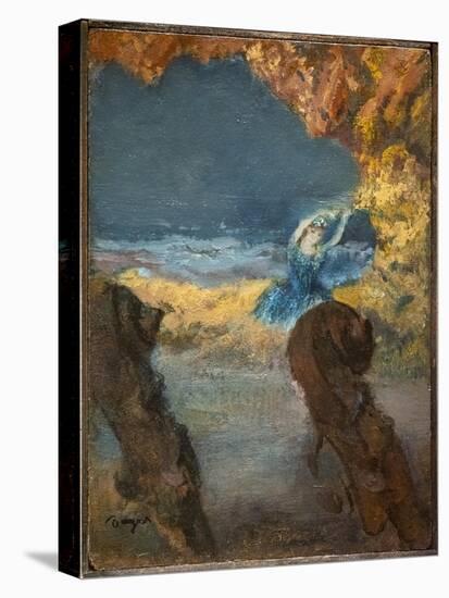 Blue dancer and double bass. 1891. Oil on wood-Edgar Degas-Premier Image Canvas
