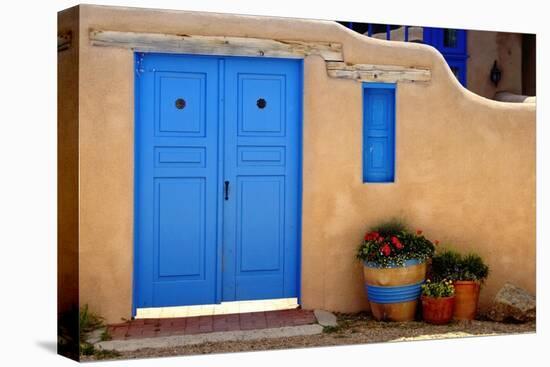 Blue Door And Adobe Wall, Taos, NM-George Oze-Premier Image Canvas