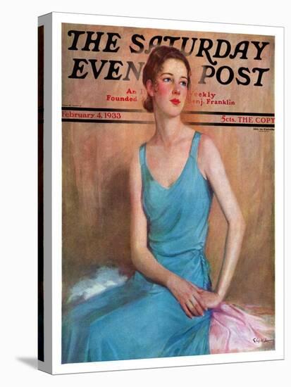 "Blue Dress," Saturday Evening Post Cover, February 4, 1933-Charles W. Dennis-Premier Image Canvas