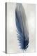 Blue Feather on Silver I-Julia Bosco-Stretched Canvas