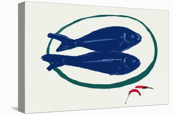 Blue Fishes Still Life-Little Dean-Premier Image Canvas